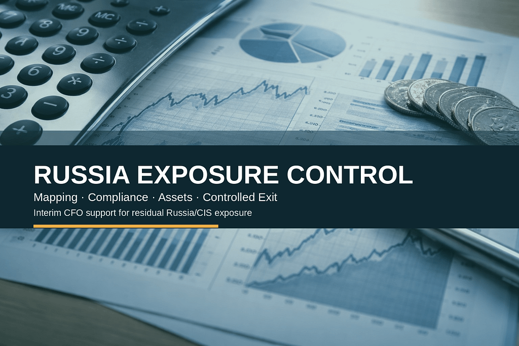 Russia Exposure Control scope of work for residual Russia/CIS exposure, assets, compliance and controlled exit support